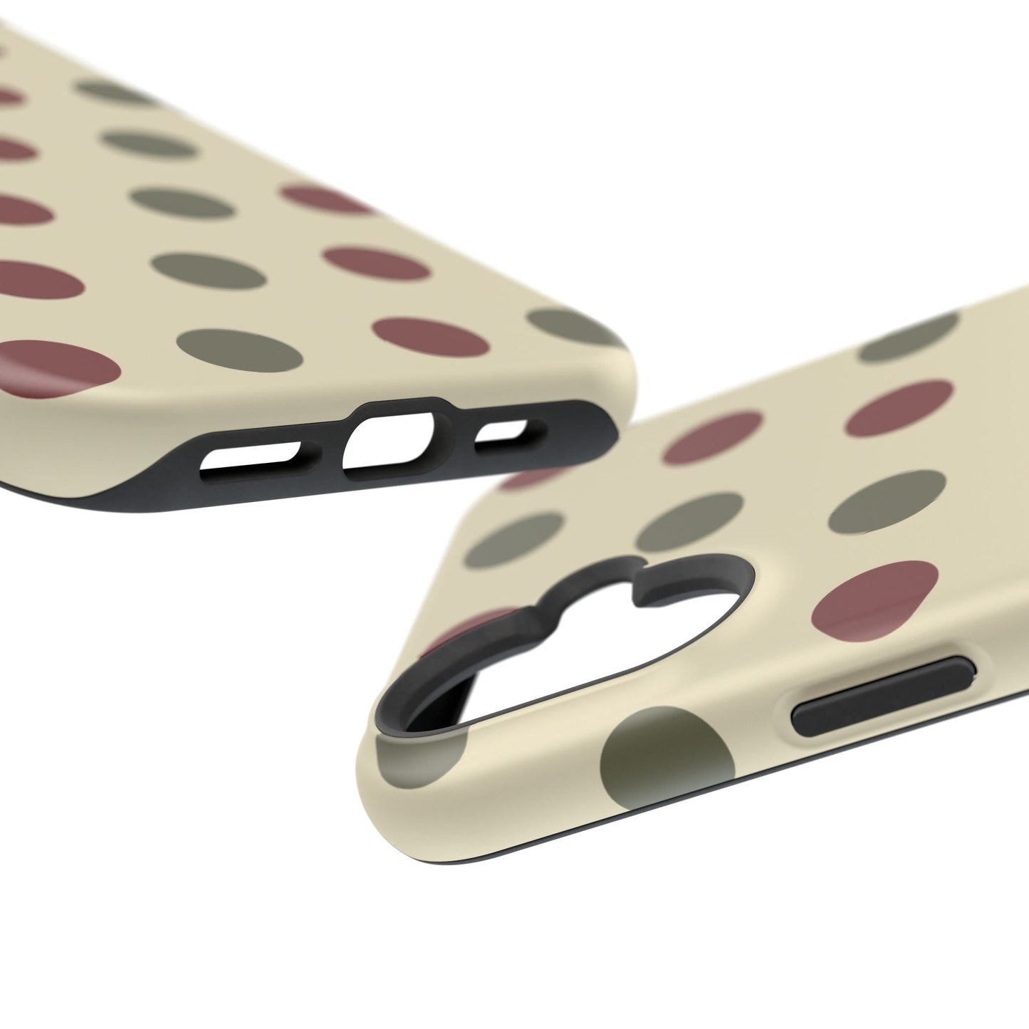 Red & Green Polka Dots on Cream – MagSafe iPhone Case - BOGO Cases