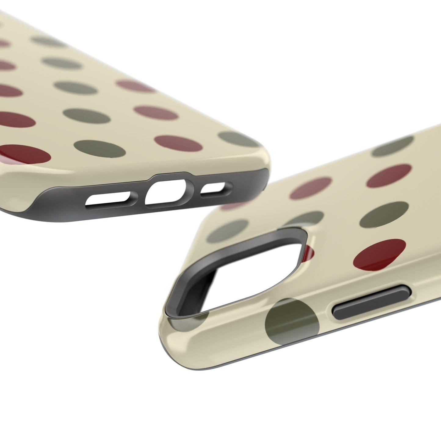 Red & Green Polka Dots on Cream – MagSafe iPhone Case - BOGO Cases