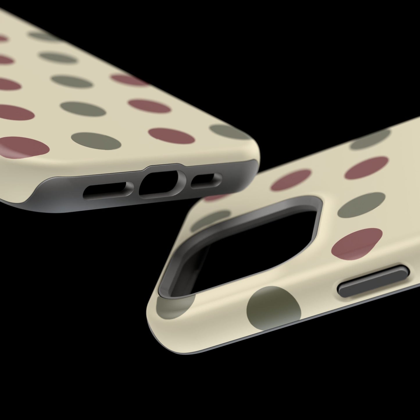 Red & Green Polka Dots on Cream – MagSafe iPhone Case - BOGO Cases