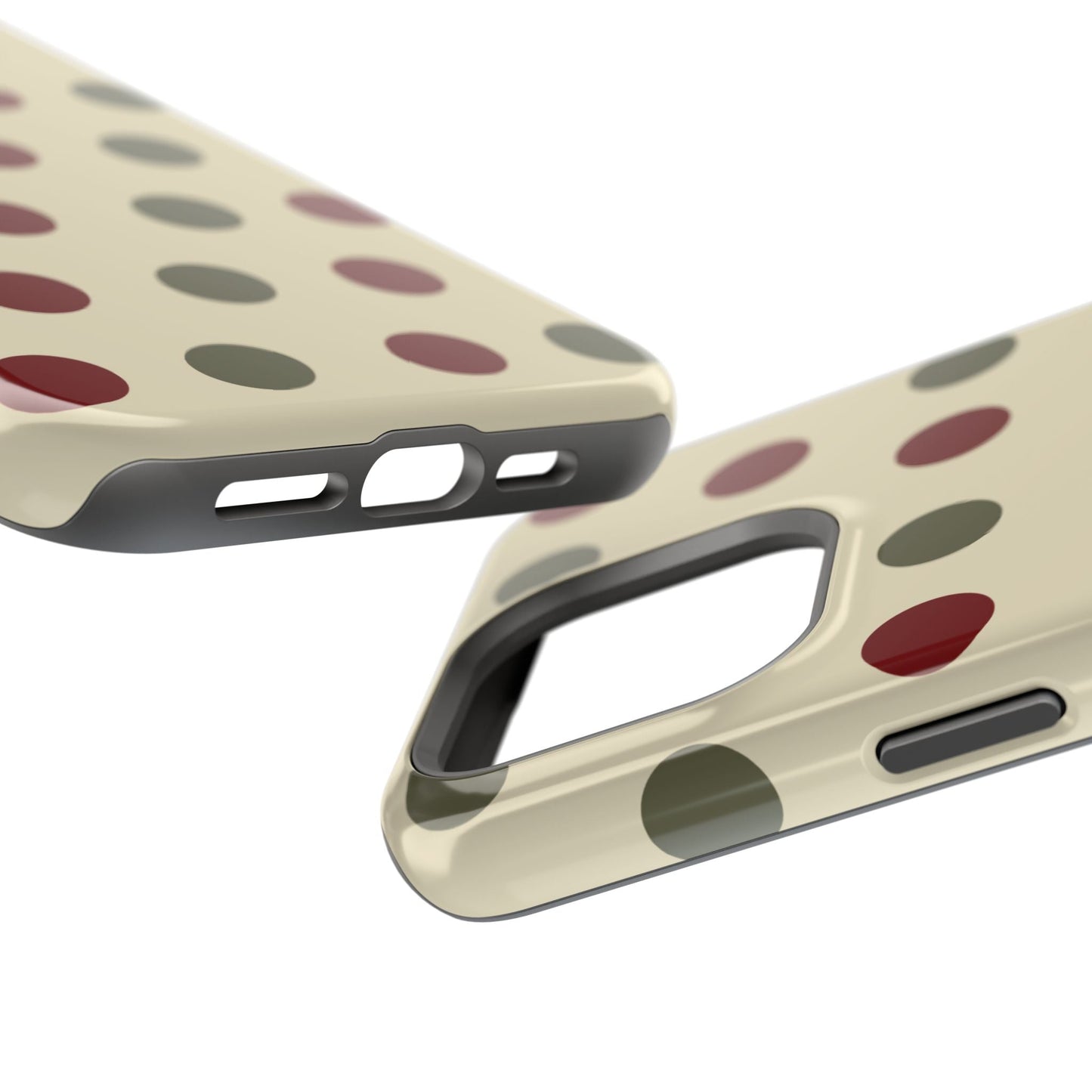 Red & Green Polka Dots on Cream – MagSafe iPhone Case - BOGO Cases