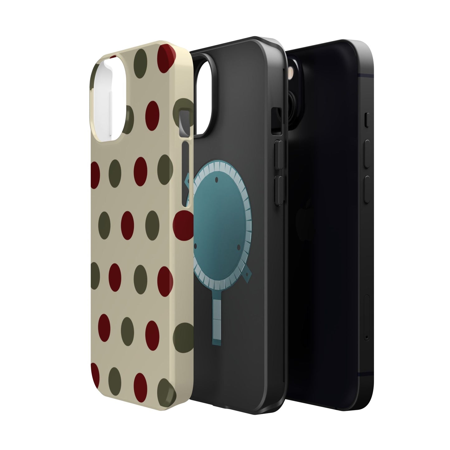 Red & Green Polka Dots on Cream – MagSafe iPhone Case - BOGO Cases