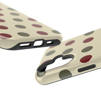 Red & Green Polka Dots on Cream – MagSafe iPhone Case - BOGO Cases