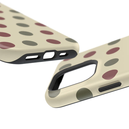 Red & Green Polka Dots on Cream – MagSafe iPhone Case - BOGO Cases