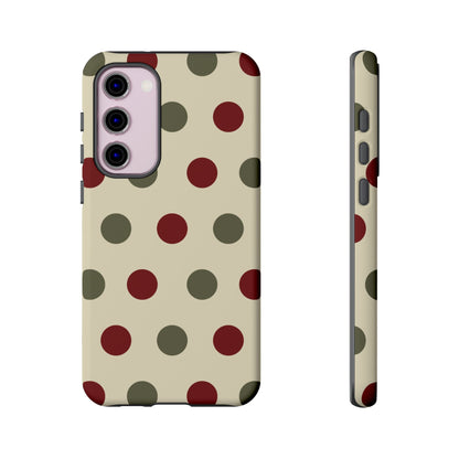 Red & Green Polka Dots on Cream – Samsung Galaxy Case - BOGO Cases
