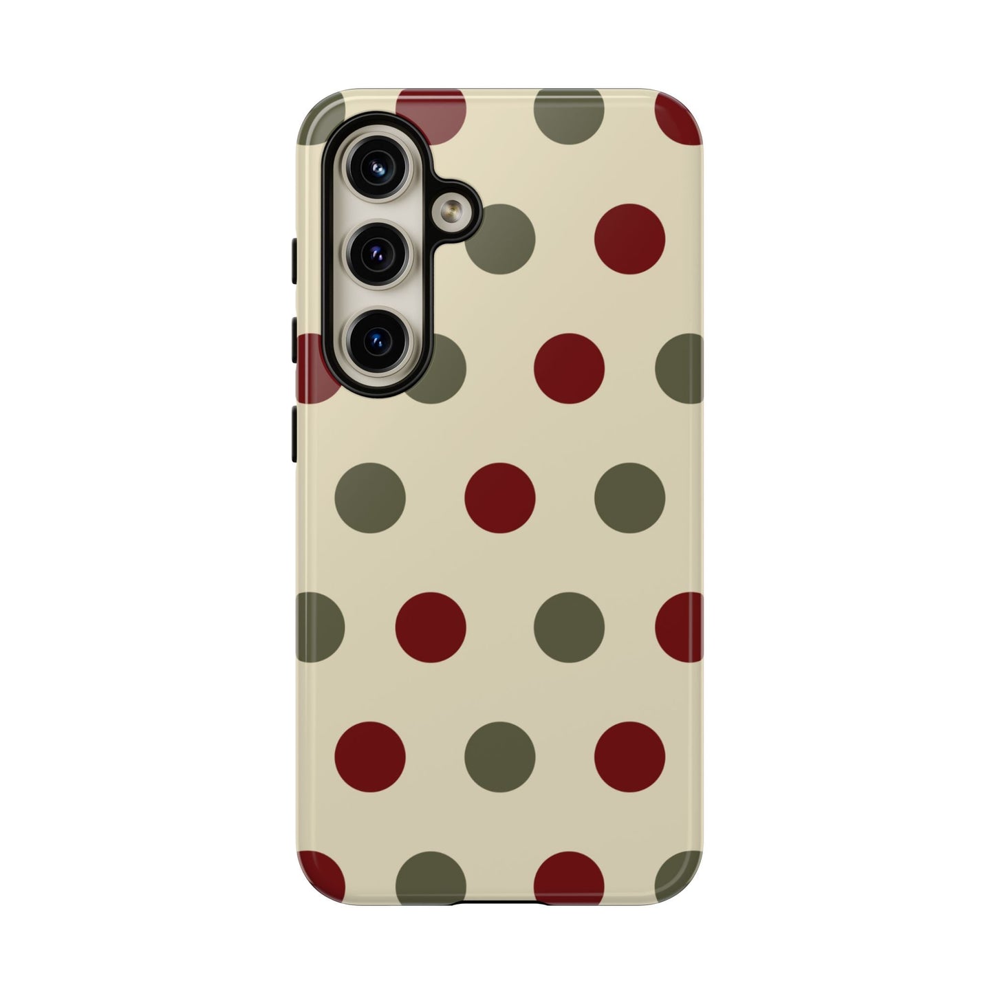 Red & Green Polka Dots on Cream – Samsung Galaxy Case - BOGO Cases