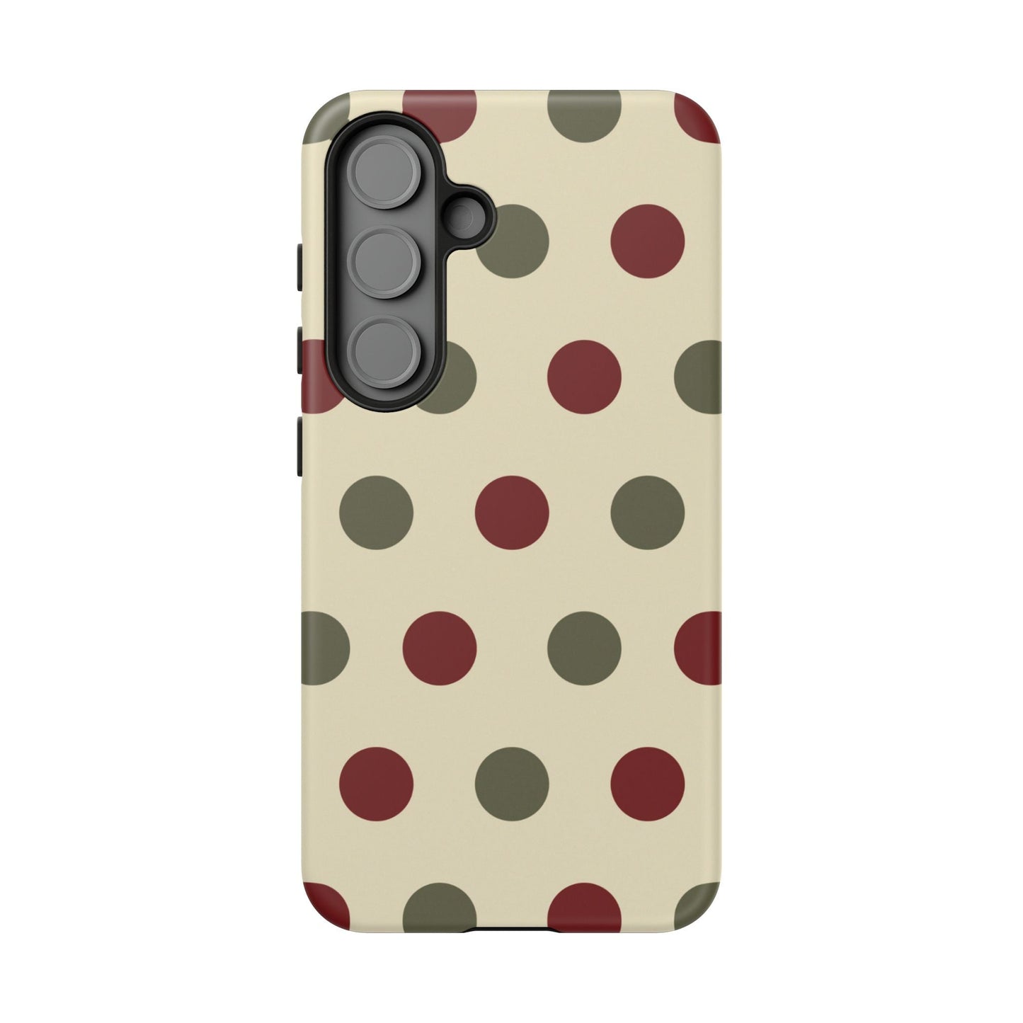 Red & Green Polka Dots on Cream – Samsung Galaxy Case - BOGO Cases