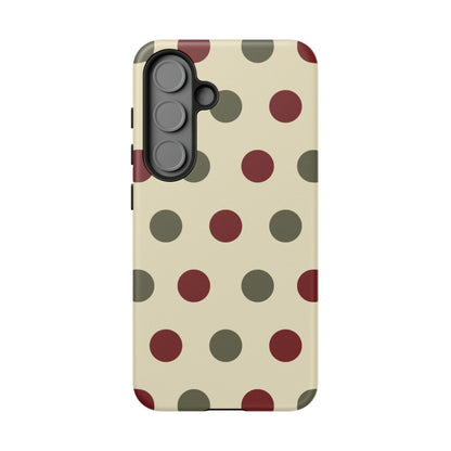 Red & Green Polka Dots on Cream – Samsung Galaxy Case - BOGO Cases