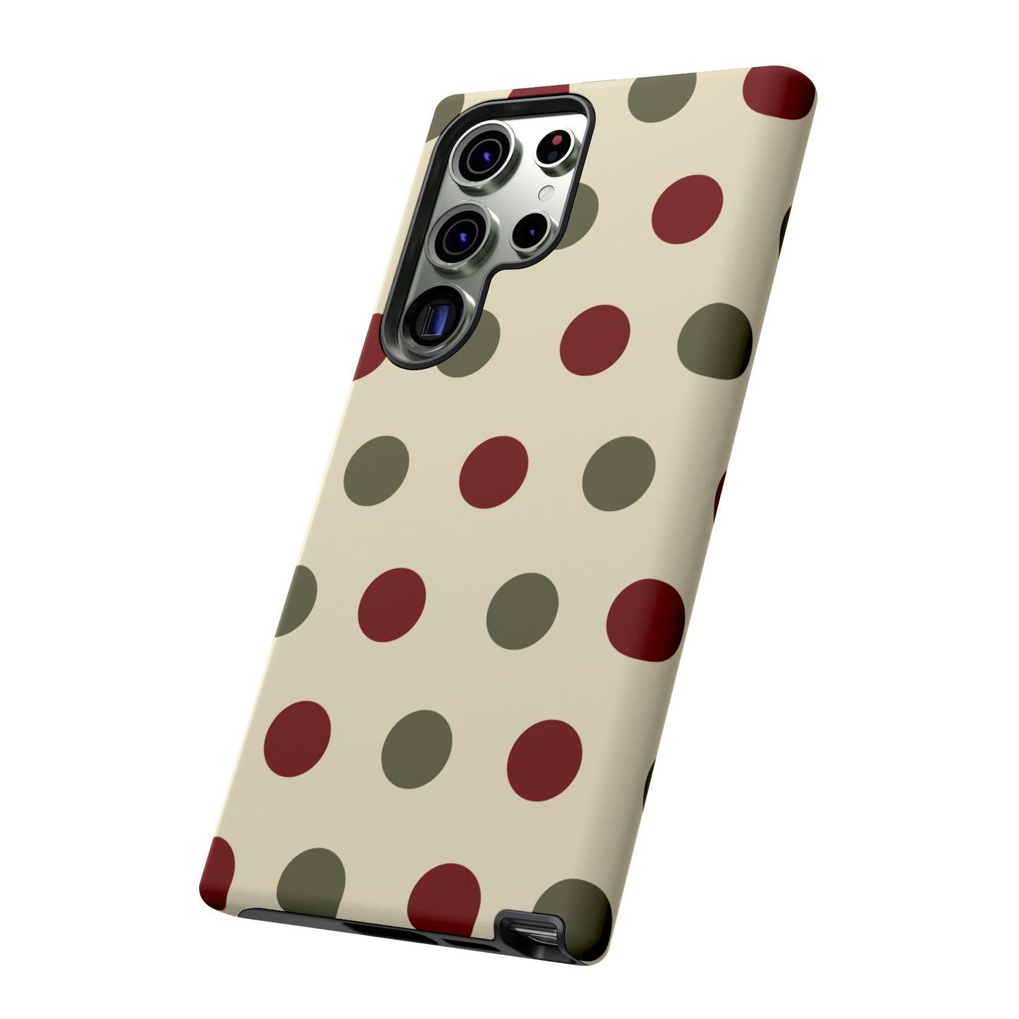 Red & Green Polka Dots on Cream – Samsung Galaxy Case - BOGO Cases