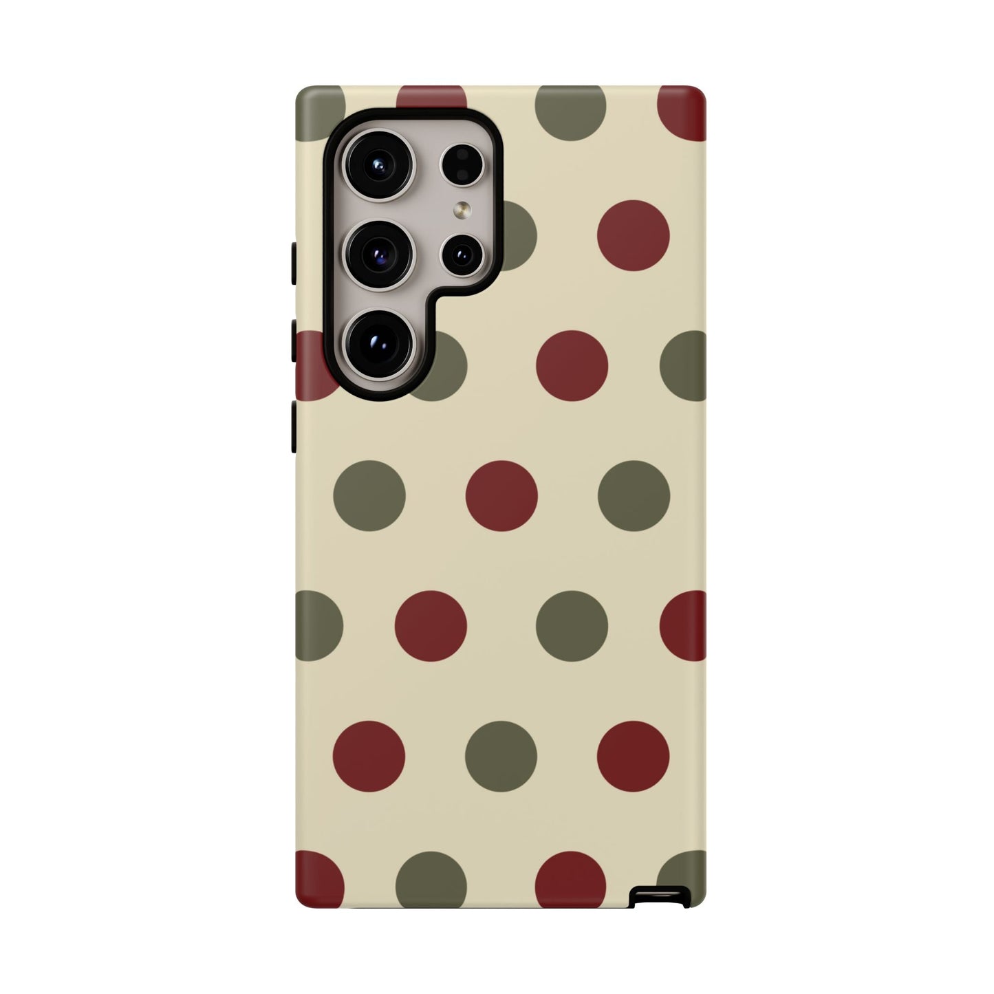 Red & Green Polka Dots on Cream – Samsung Galaxy Case - BOGO Cases