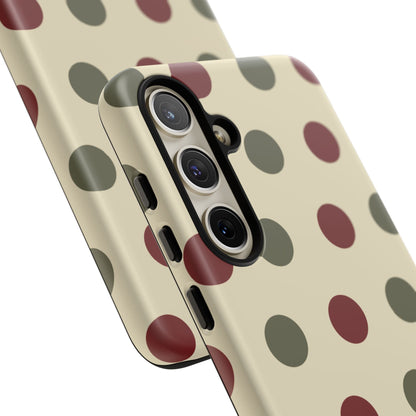 Red & Green Polka Dots on Cream – Samsung Galaxy Case - BOGO Cases