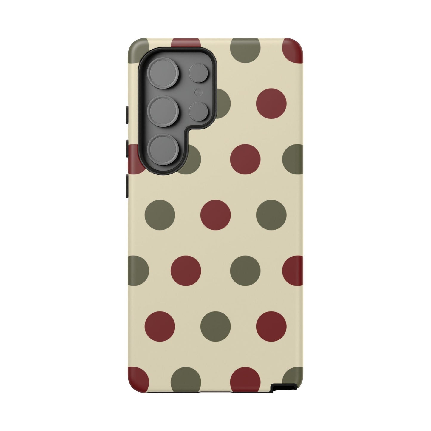 Red & Green Polka Dots on Cream – Samsung Galaxy Case - BOGO Cases