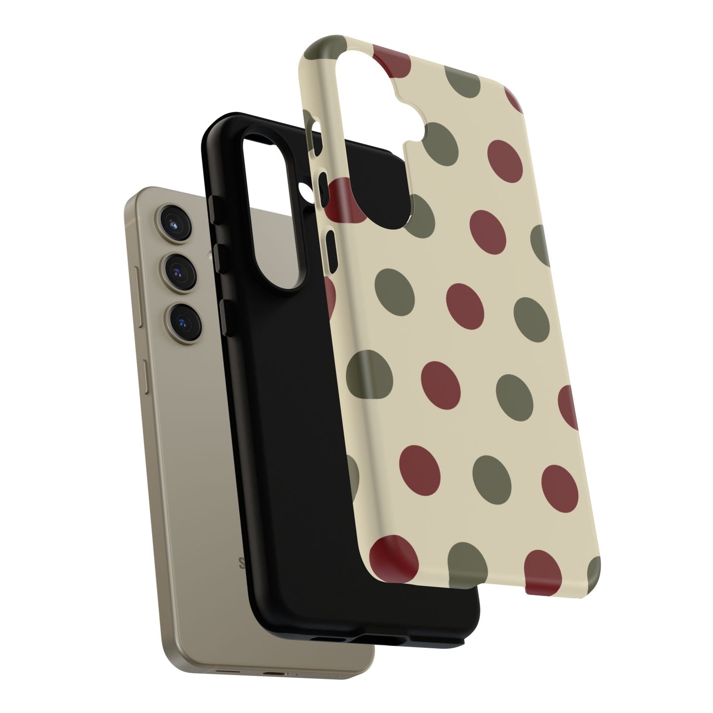 Red & Green Polka Dots on Cream – Samsung Galaxy Case - BOGO Cases