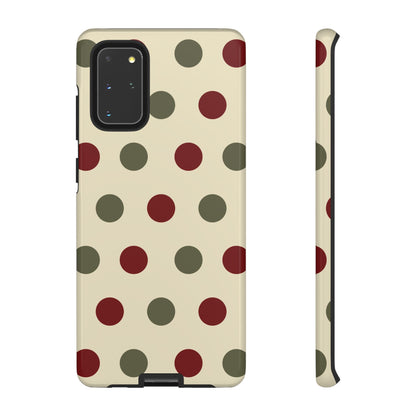 Red & Green Polka Dots on Cream – Samsung Galaxy Case - BOGO Cases