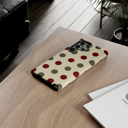 Red & Green Polka Dots on Cream – Samsung Galaxy Case - BOGO Cases