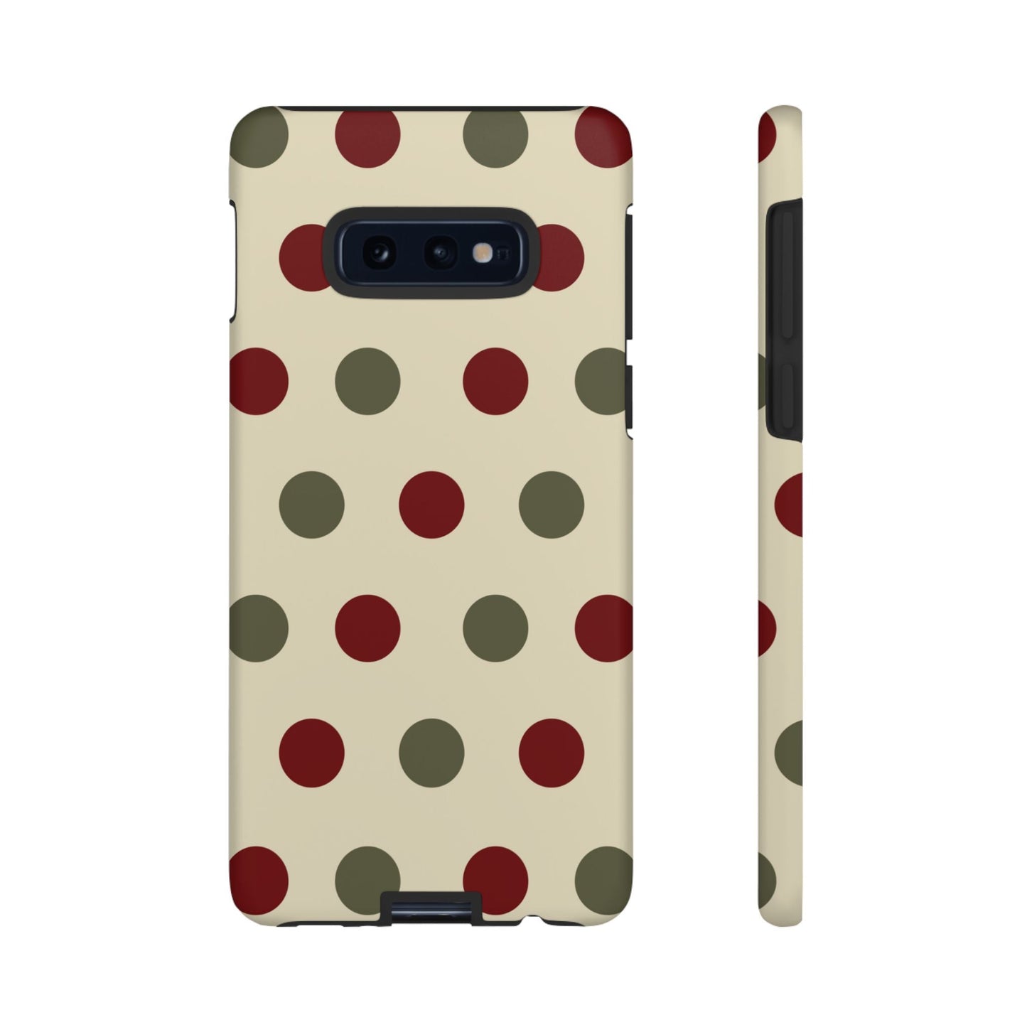 Red & Green Polka Dots on Cream – Samsung Galaxy Case - BOGO Cases