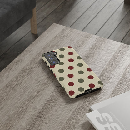 Red & Green Polka Dots on Cream – Samsung Galaxy Case - BOGO Cases
