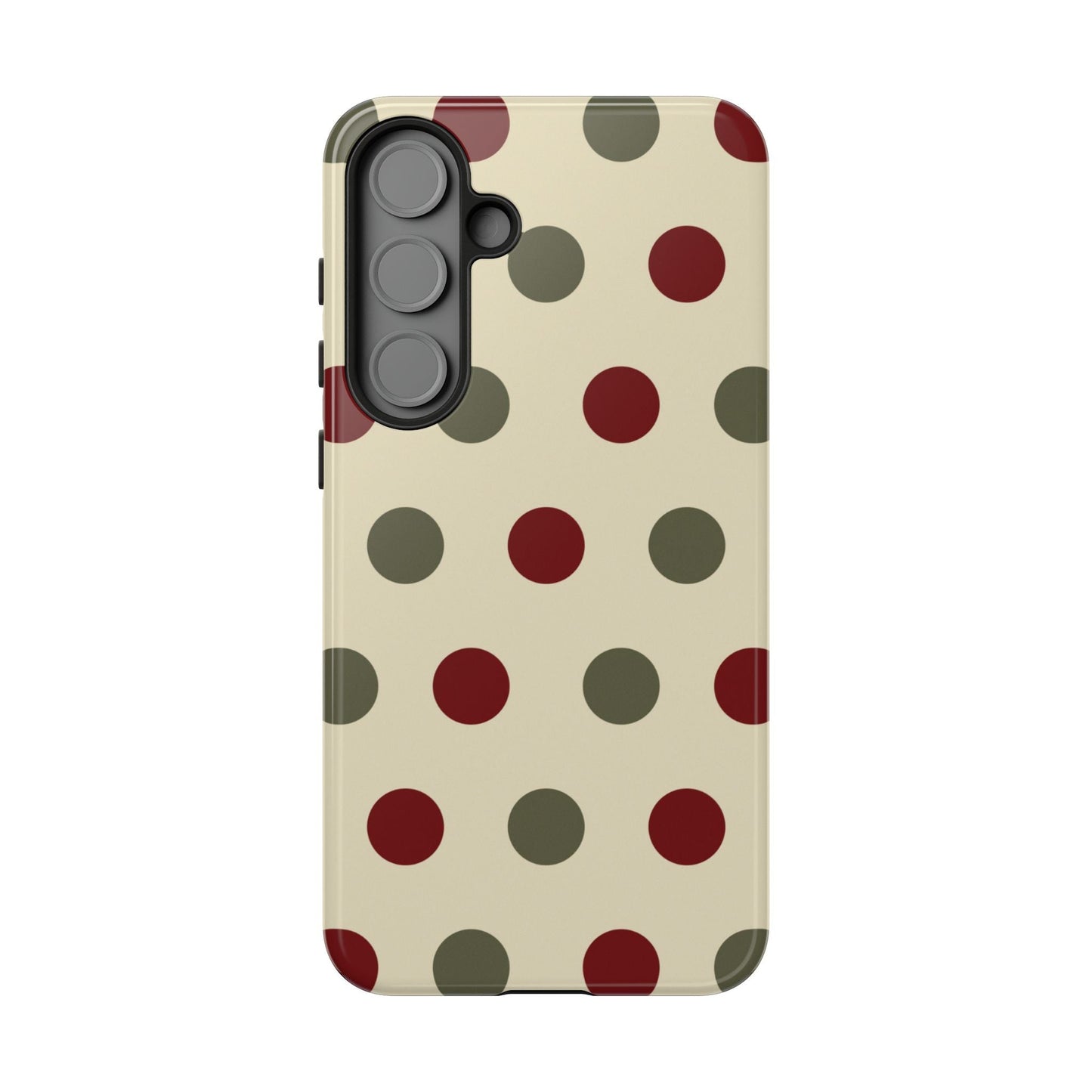 Red & Green Polka Dots on Cream – Samsung Galaxy Case - BOGO Cases