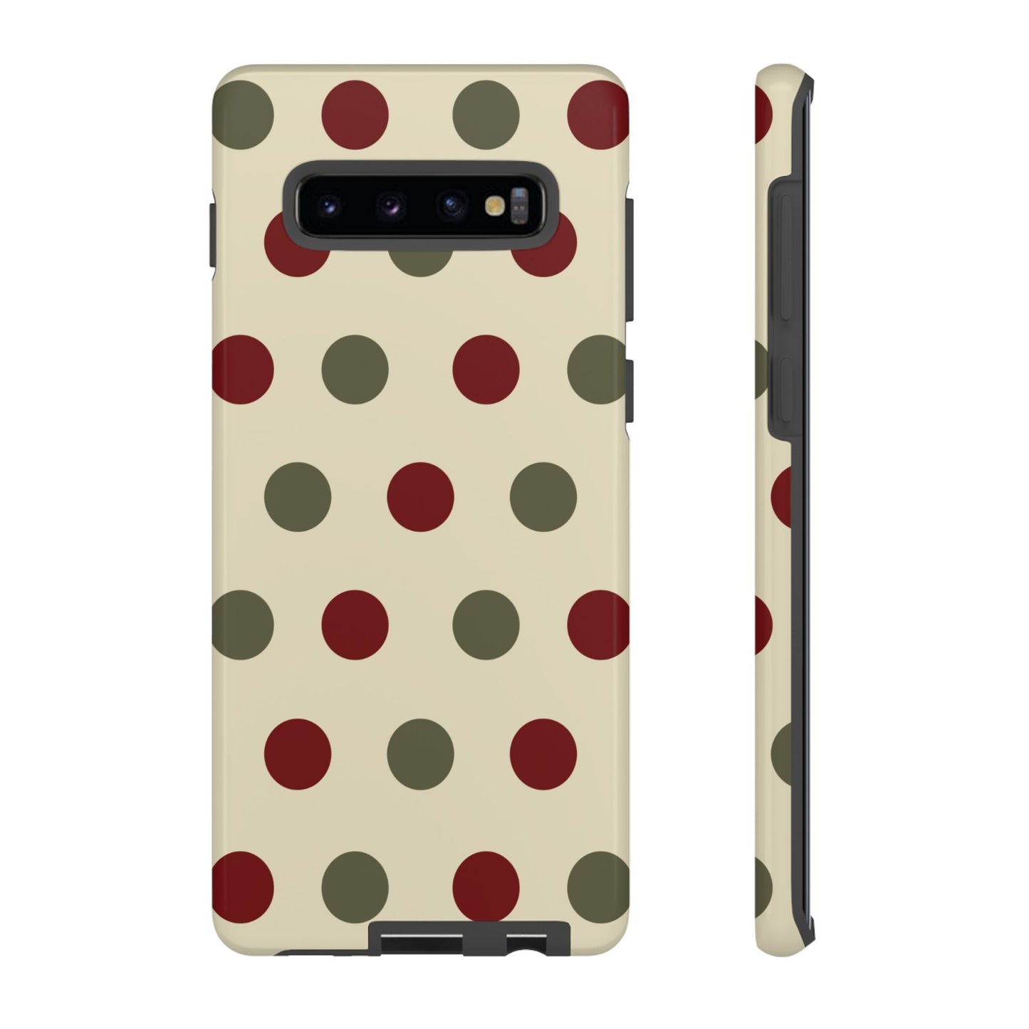 Red & Green Polka Dots on Cream – Samsung Galaxy Case - BOGO Cases