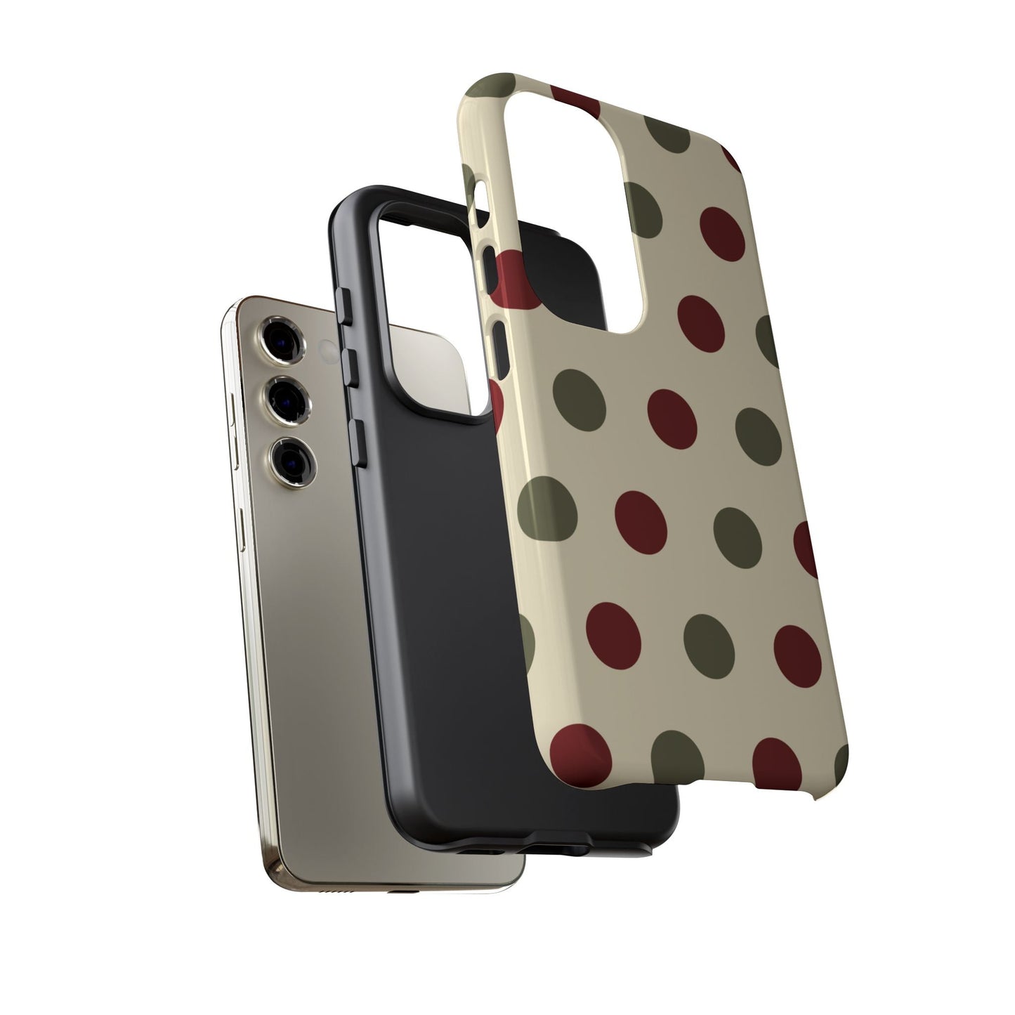 Red & Green Polka Dots on Cream – Samsung Galaxy Case - BOGO Cases