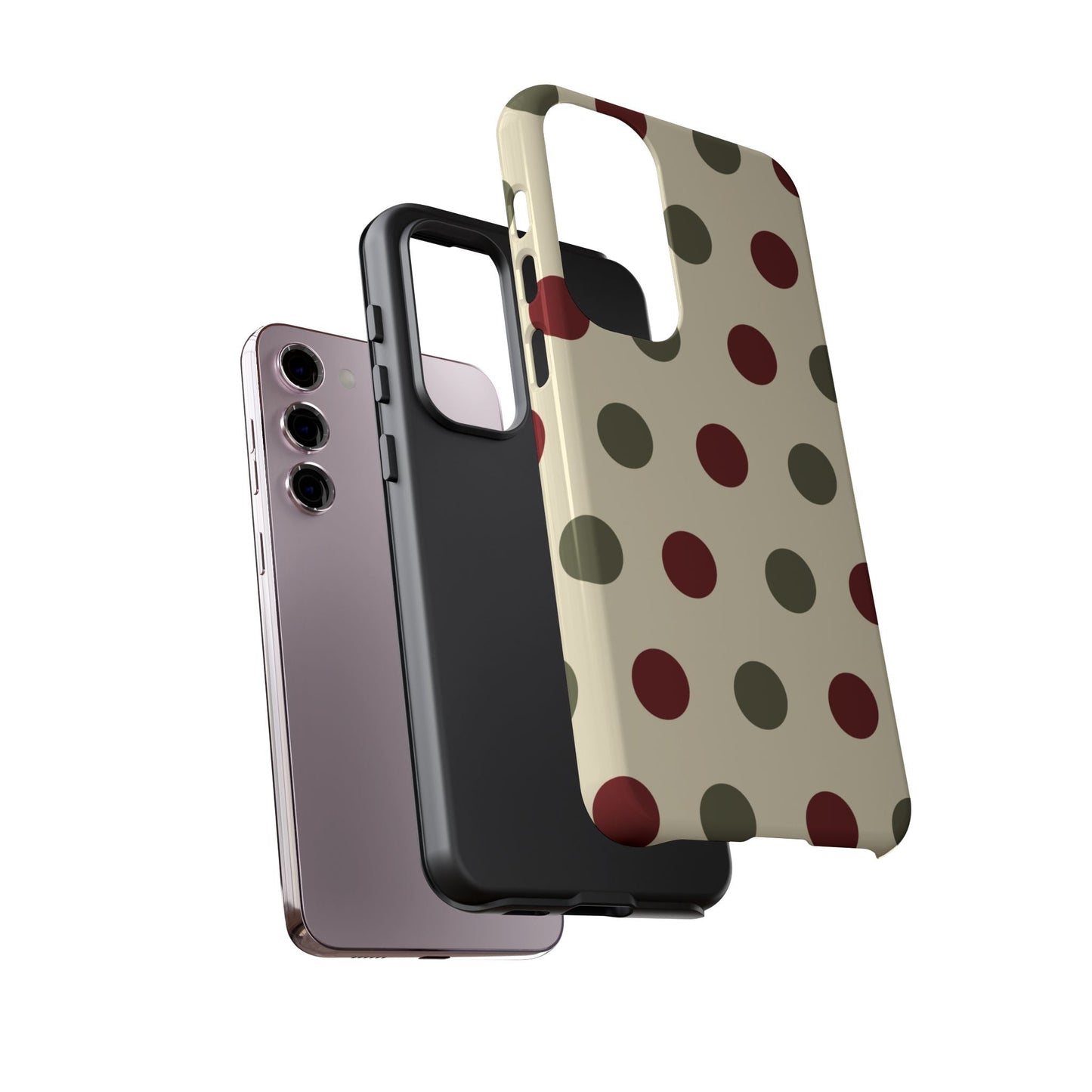 Red & Green Polka Dots on Cream – Samsung Galaxy Case - BOGO Cases