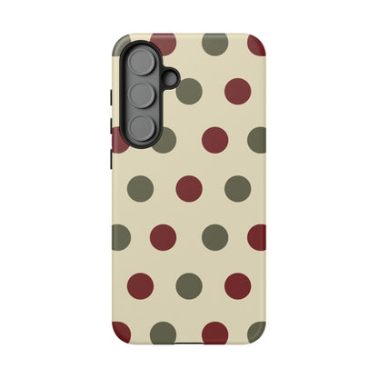 Red & Green Polka Dots on Cream – Samsung Galaxy Case - BOGO Cases