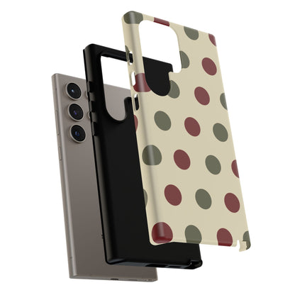 Red & Green Polka Dots on Cream – Samsung Galaxy Case - BOGO Cases