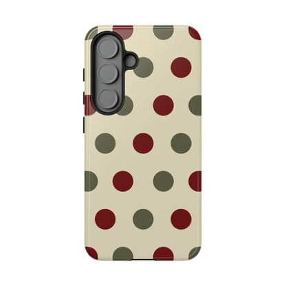 Red & Green Polka Dots on Cream – Samsung Galaxy Case - BOGO Cases