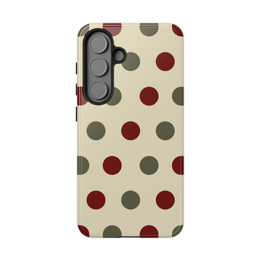 Red & Green Polka Dots on Cream – Samsung Galaxy Case - BOGO Cases