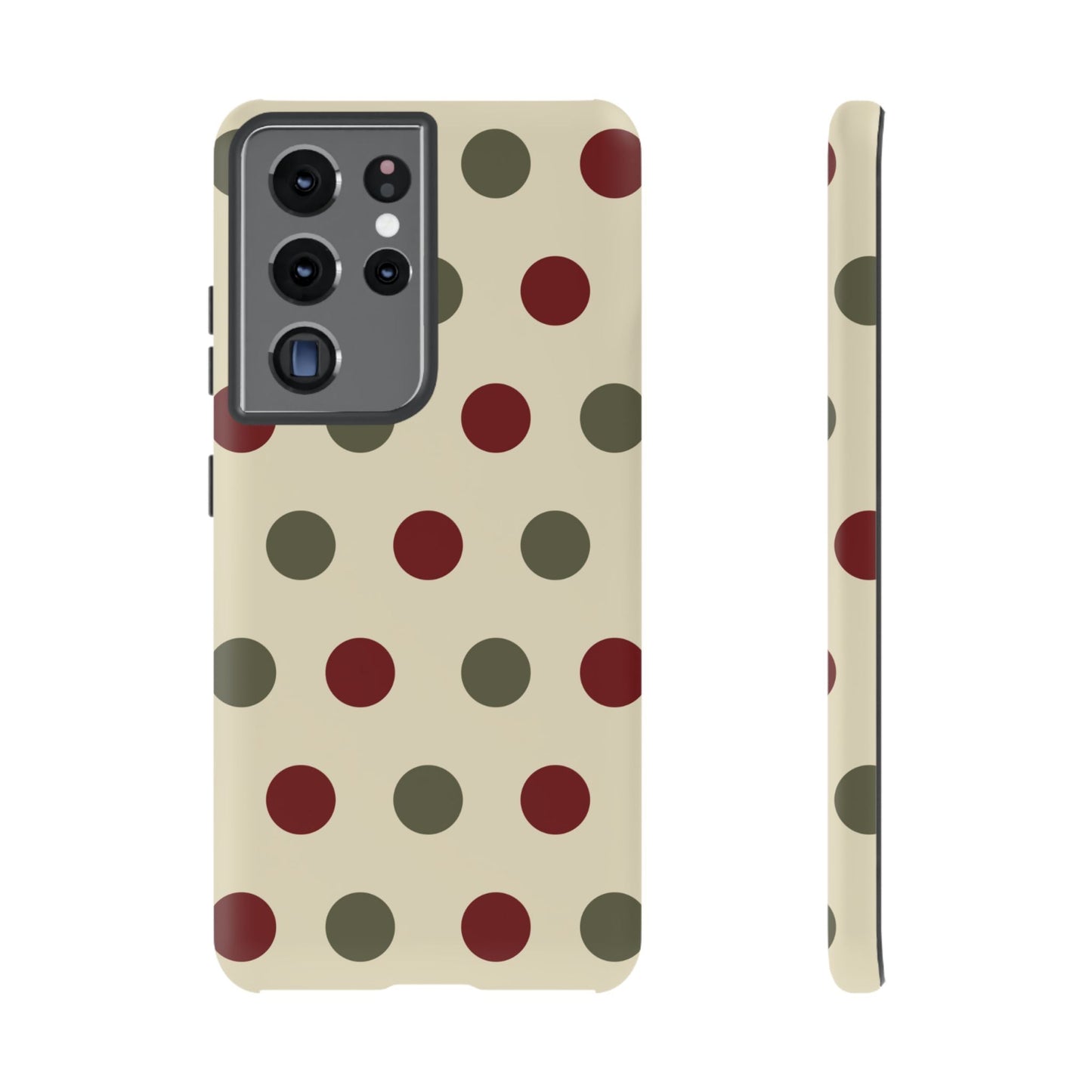 Red & Green Polka Dots on Cream – Samsung Galaxy Case - BOGO Cases