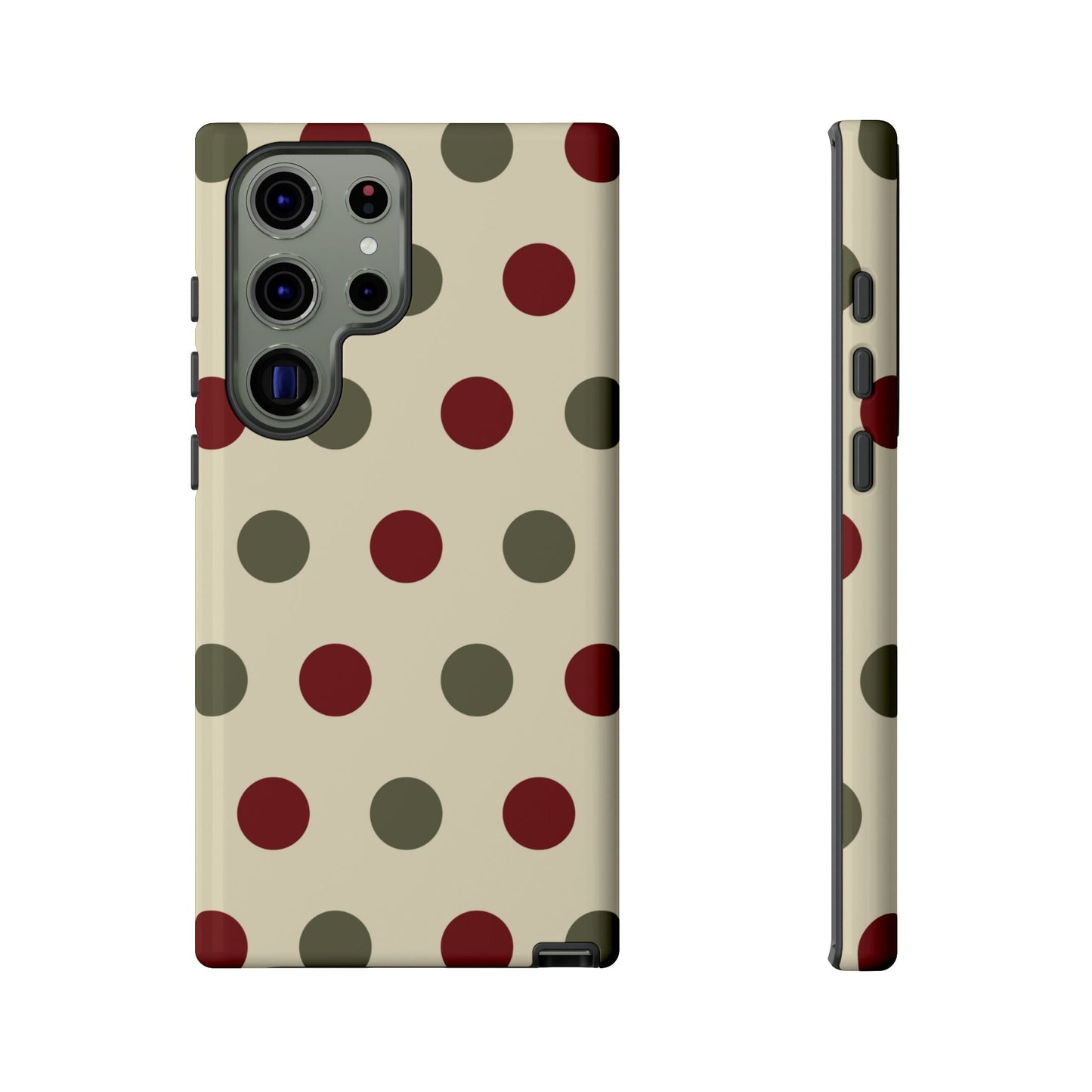 Red & Green Polka Dots on Cream – Samsung Galaxy Case - BOGO Cases