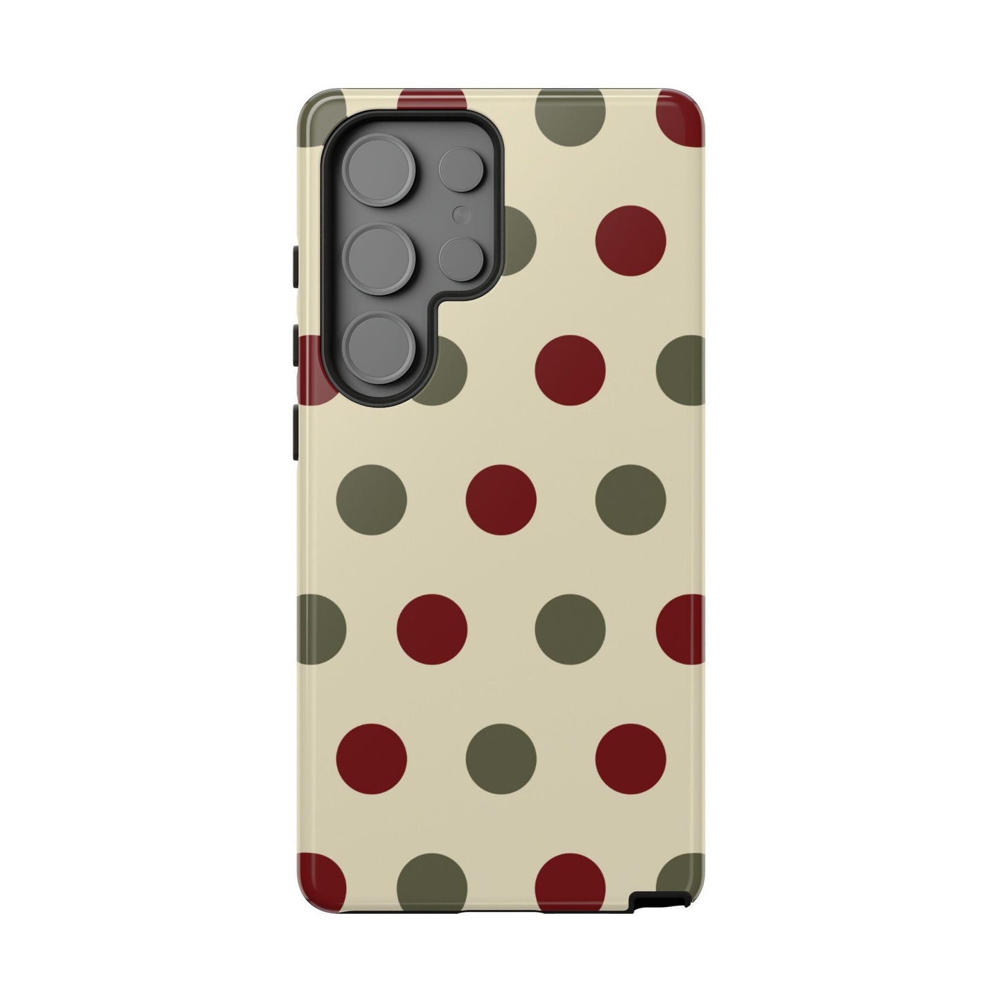 Red & Green Polka Dots on Cream – Samsung Galaxy Case - BOGO Cases