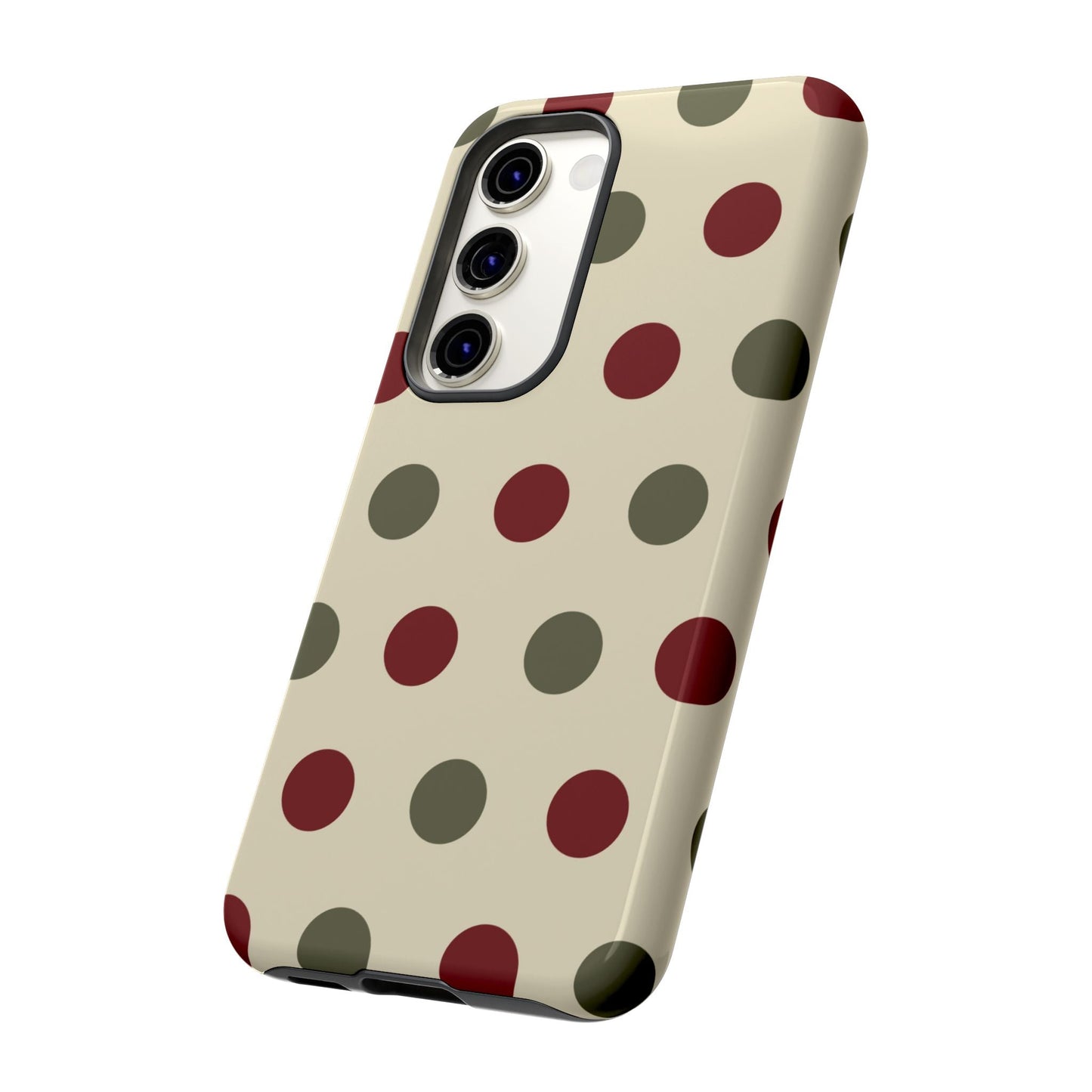 Red & Green Polka Dots on Cream – Samsung Galaxy Case - BOGO Cases