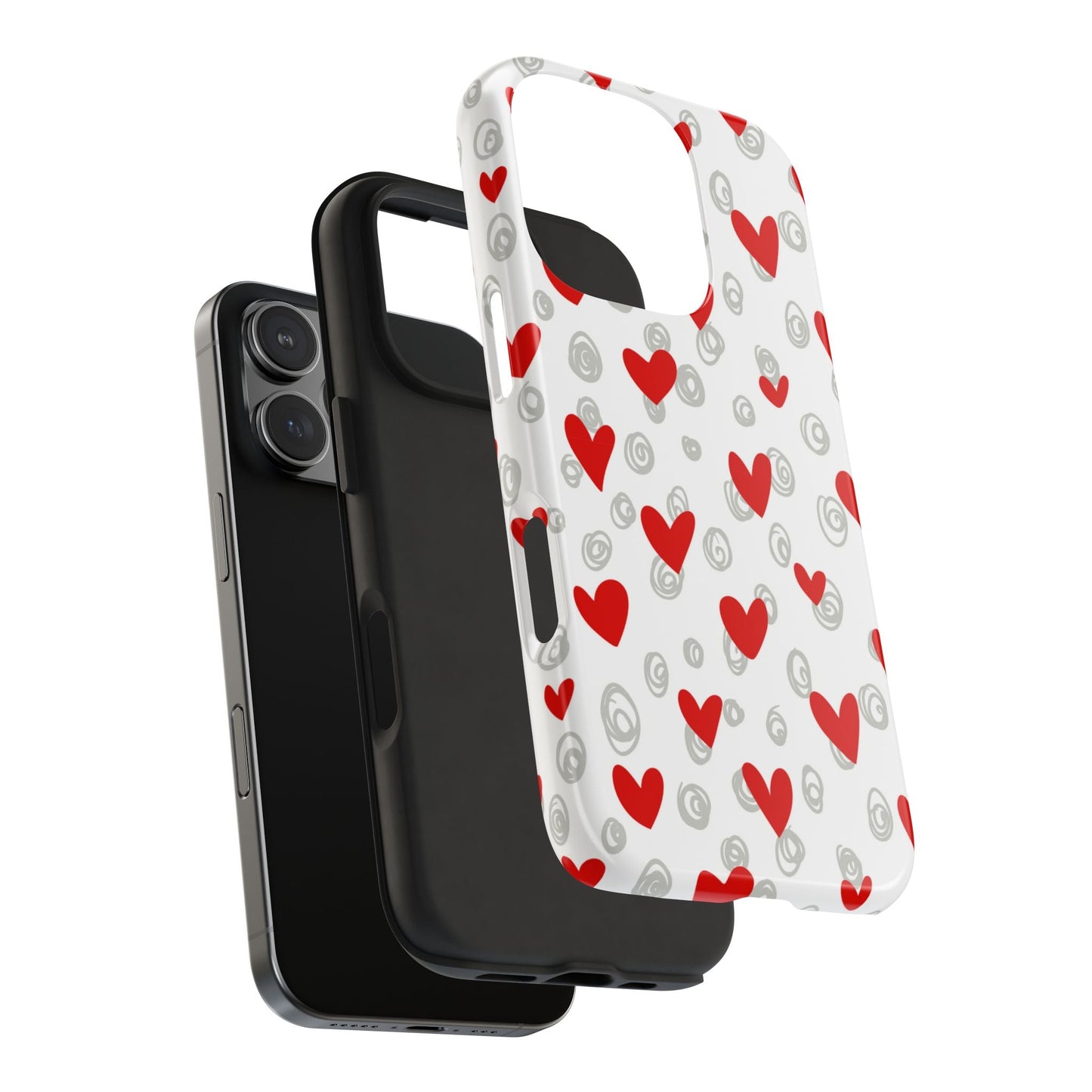 Red Hearts & Doodles – iPhone Case - BOGO Cases