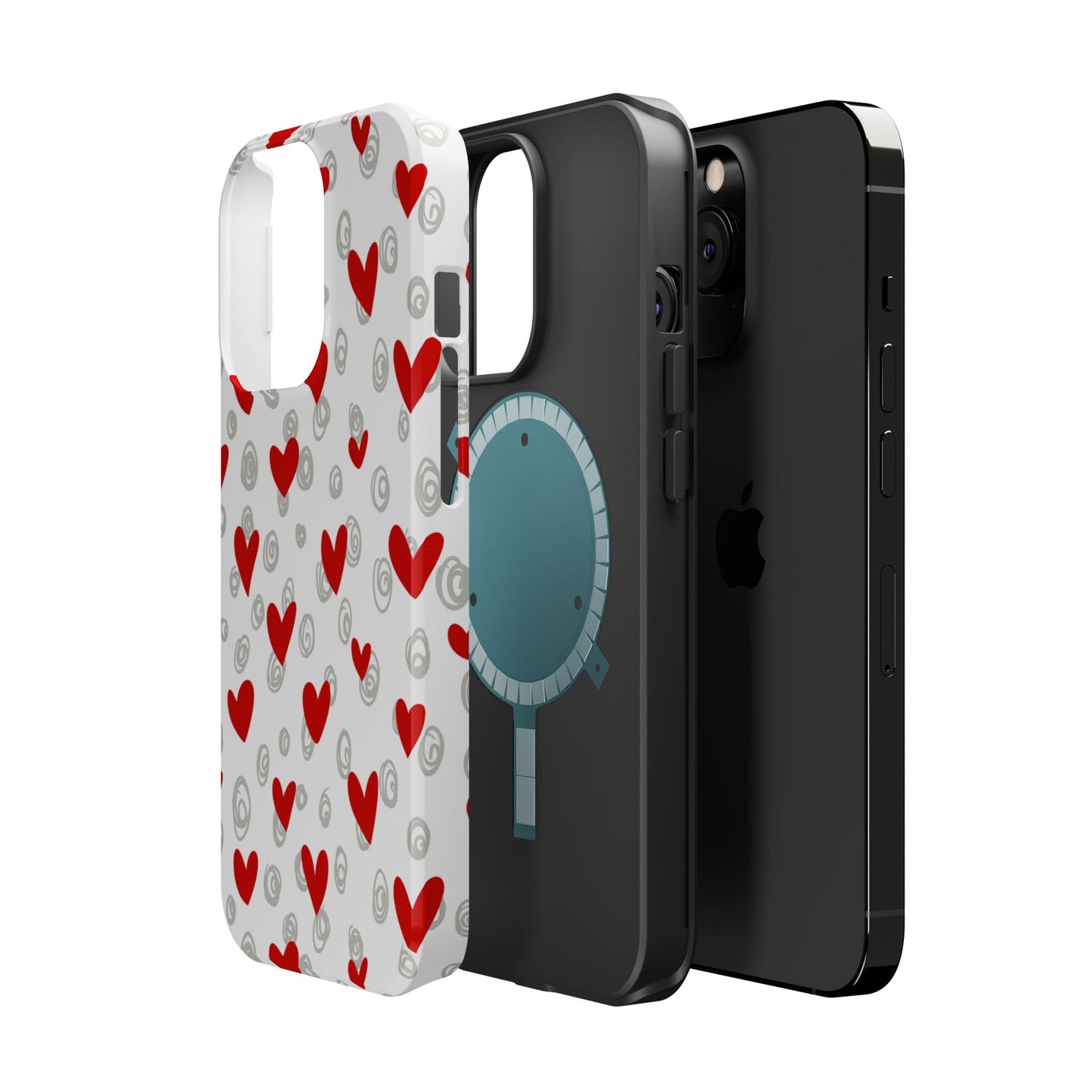 Red Hearts & Doodles – MagSafe Case - BOGO Cases