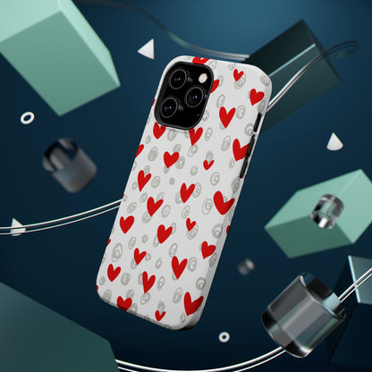 Red Hearts & Doodles – MagSafe Case - BOGO Cases