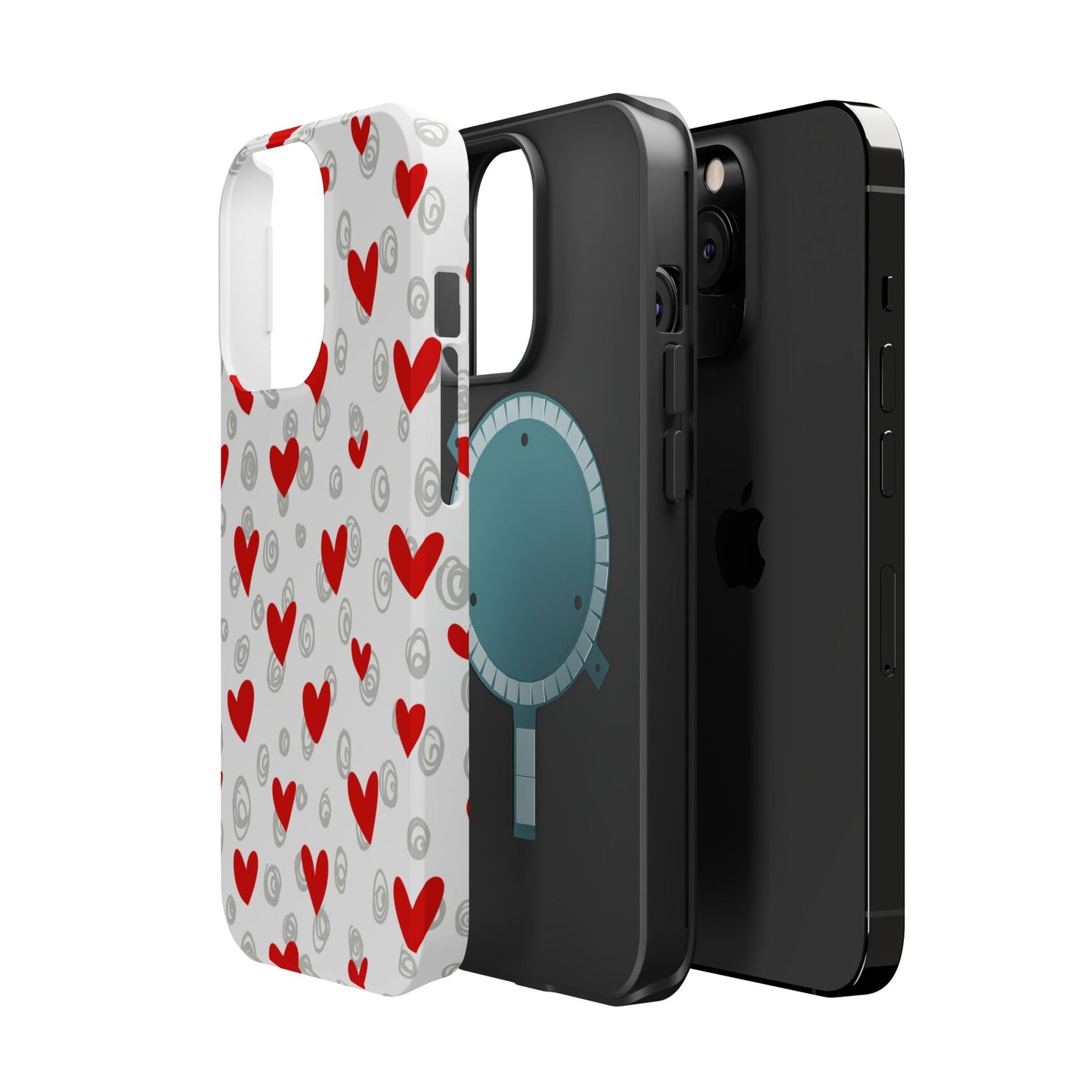 Red Hearts & Doodles – MagSafe Case - BOGO Cases