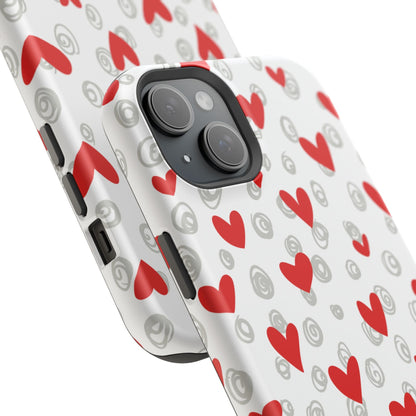 Red Hearts & Doodles – MagSafe Case - BOGO Cases