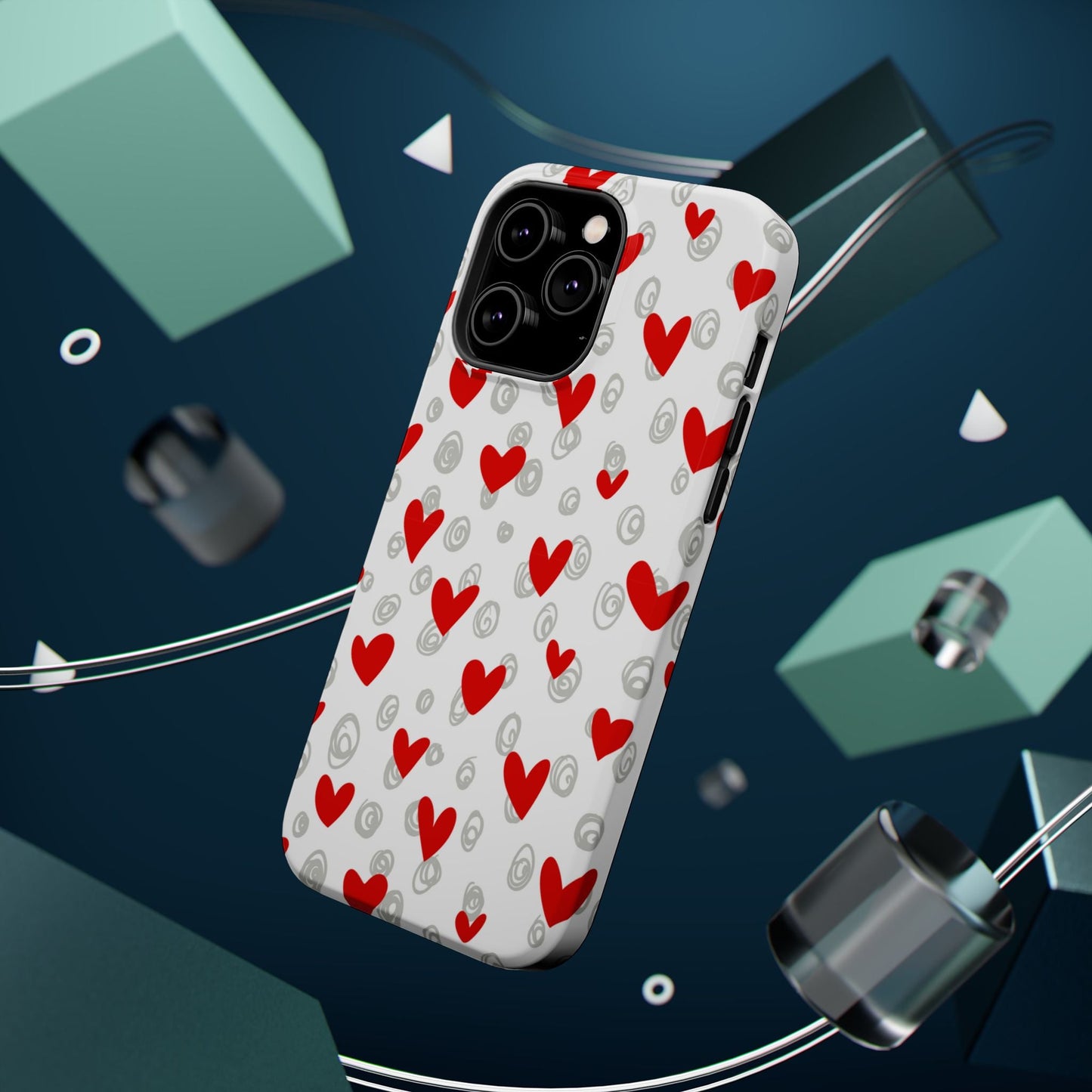 Red Hearts & Doodles – MagSafe Case - BOGO Cases