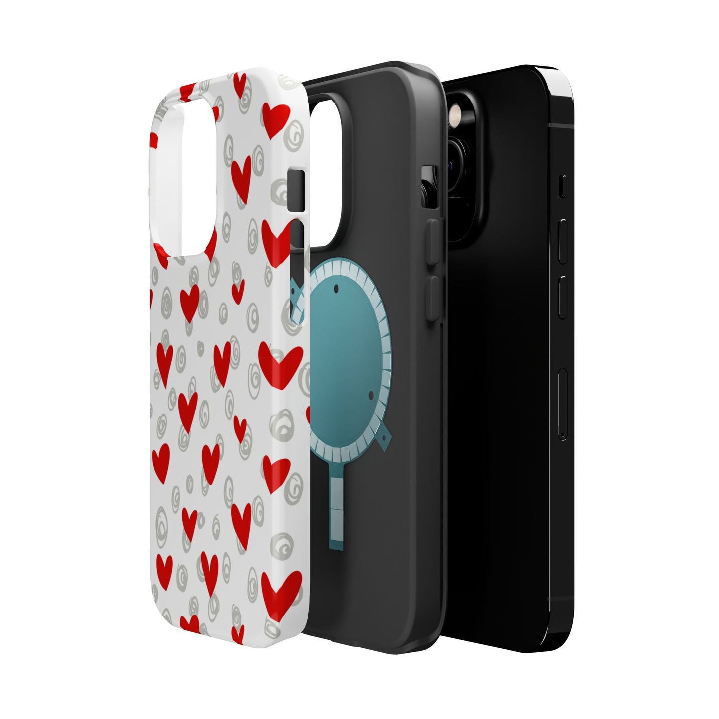 Red Hearts & Doodles – MagSafe Case - BOGO Cases