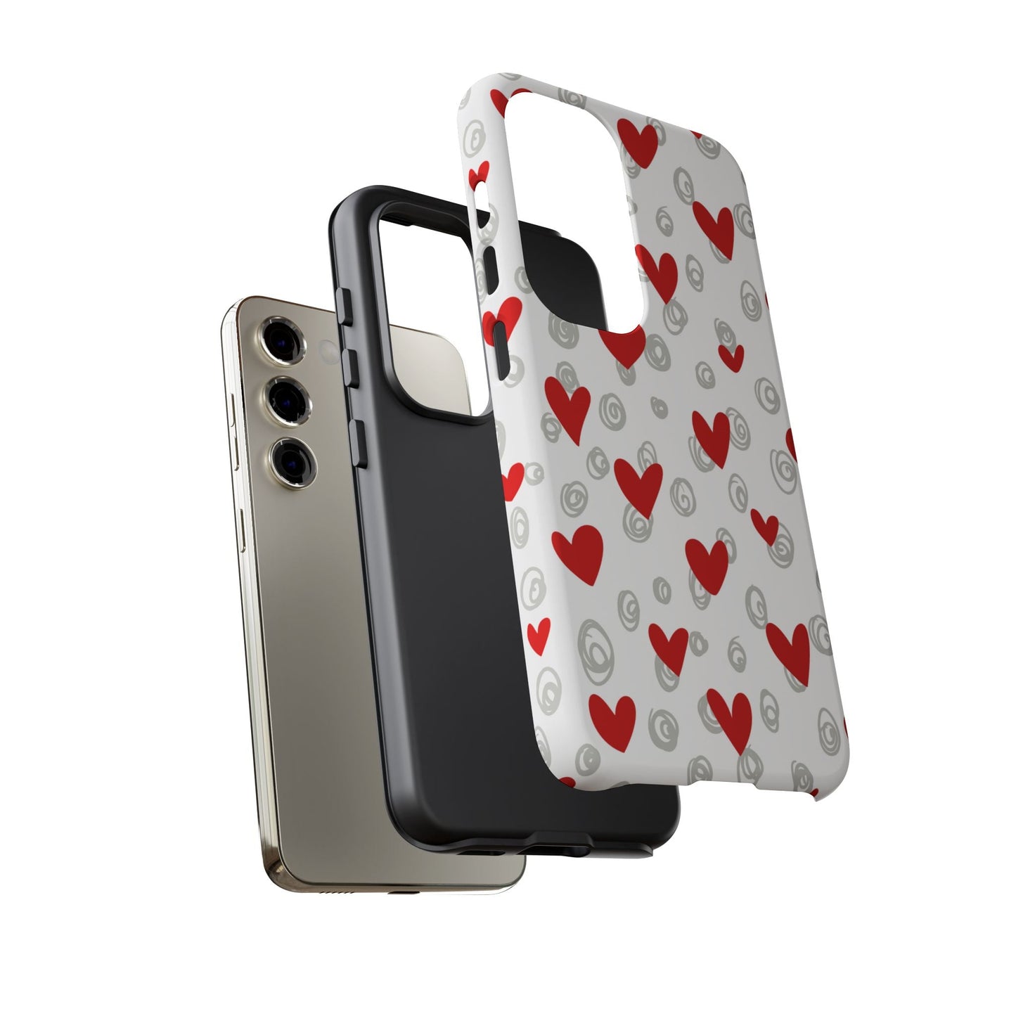 Red Hearts & Doodles – Samsung Galaxy Case - BOGO Cases