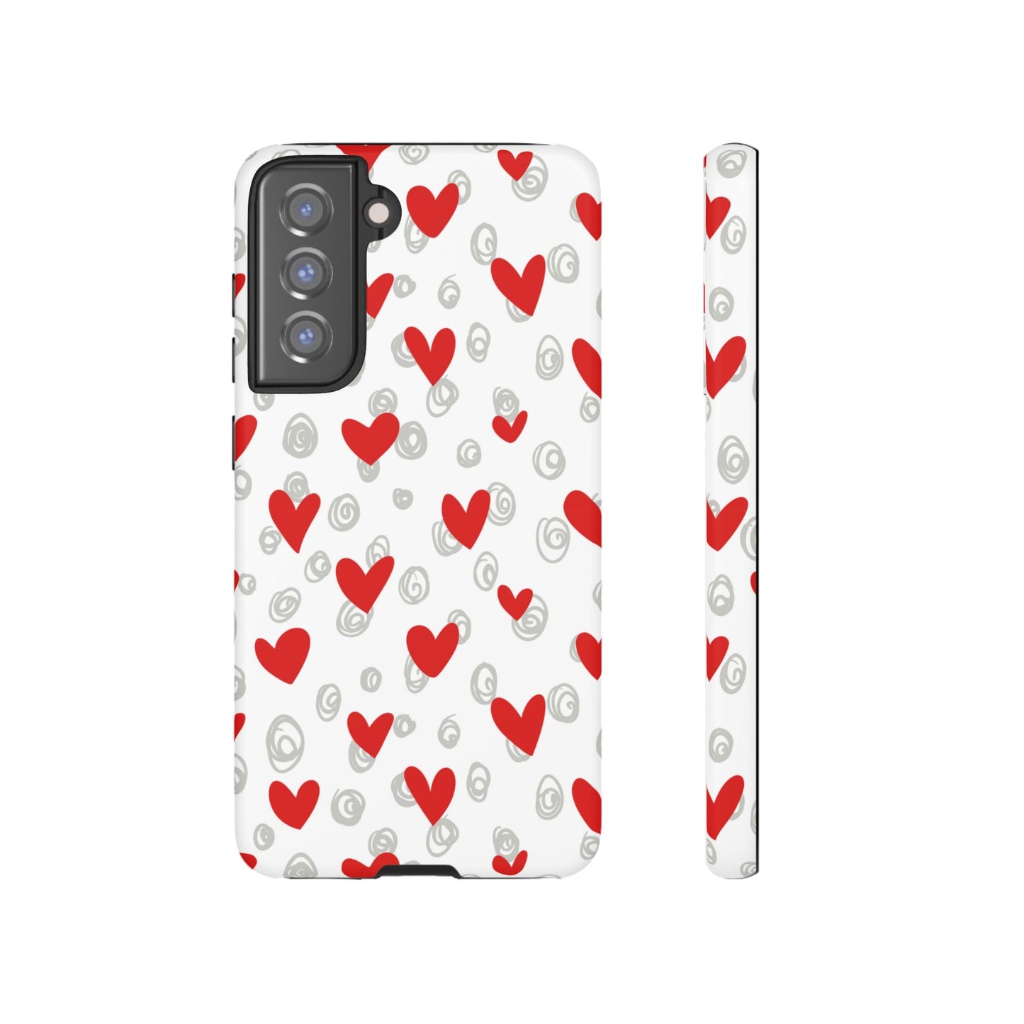 Red Hearts & Doodles – Samsung Galaxy Case - BOGO Cases