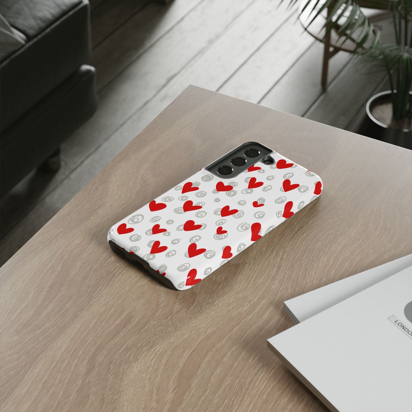 Red Hearts & Doodles – Samsung Galaxy Case - BOGO Cases