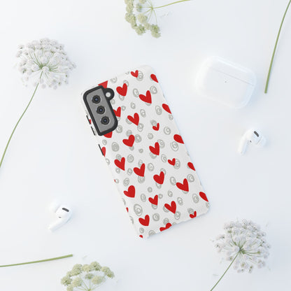 Red Hearts & Doodles – Samsung Galaxy Case - BOGO Cases