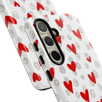 Red Hearts & Doodles – Samsung Galaxy Case - BOGO Cases