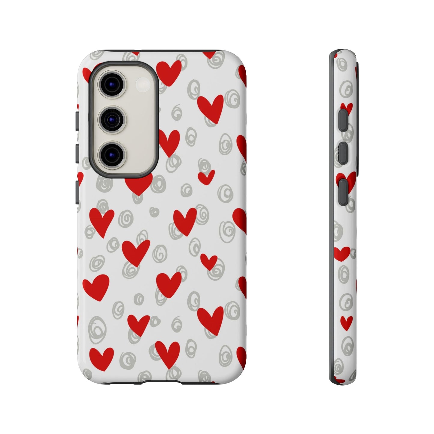 Red Hearts & Doodles – Samsung Galaxy Case - BOGO Cases