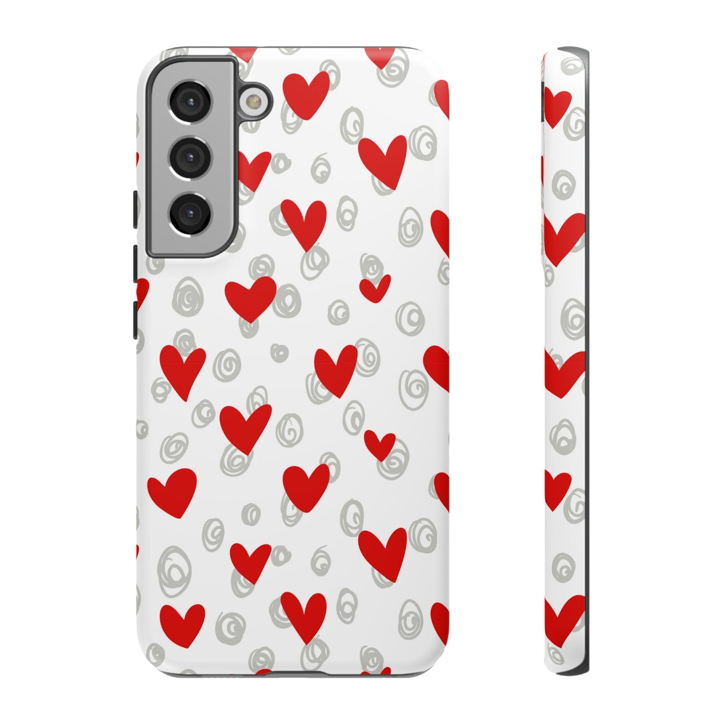 Red Hearts & Doodles – Samsung Galaxy Case - BOGO Cases
