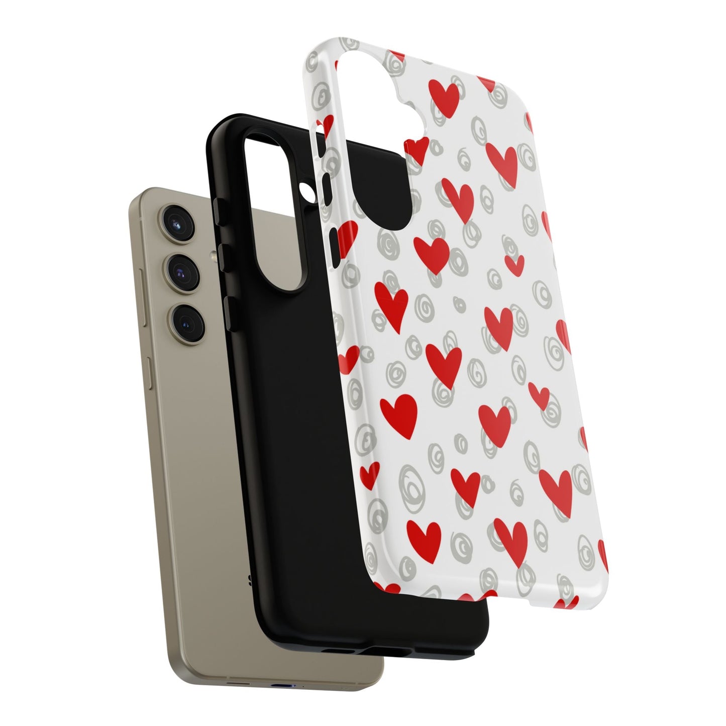 Red Hearts & Doodles – Samsung Galaxy Case - BOGO Cases