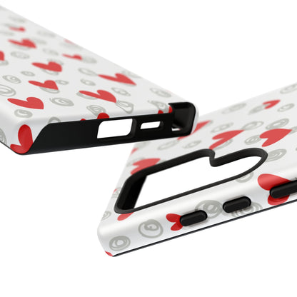 Red Hearts & Doodles – Samsung Galaxy Case - BOGO Cases