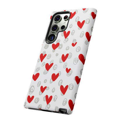Red Hearts & Doodles – Samsung Galaxy Case - BOGO Cases