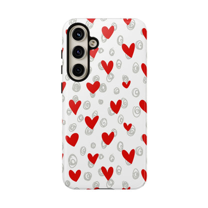 Red Hearts & Doodles – Samsung Galaxy Case - BOGO Cases